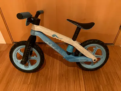 Child's balance bike - lightweight blue ride-on