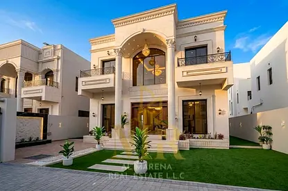 تصميم كلاسيك | 6 غرف نوم ماستر | 4,100 قدم² مساحه بناء | الباهيه _ عجمان | طابقين وروف ~ بسعر حصري يشمل رسوم التسجيل والتمليك فيلا للبيع في الباهية –