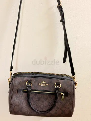 Coach Small Zip Satchel Crossbody Bag - Brown Signature Canvas