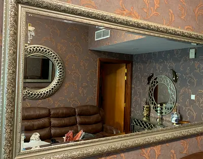 Large Ornate Wall Mirror with Decorative Frame - 1.5m x 1m (approx)
