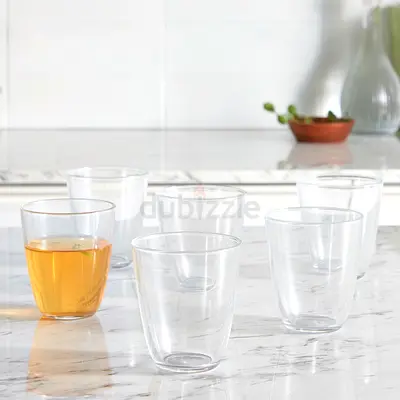Set of 6 Glass Tumblers - Clear