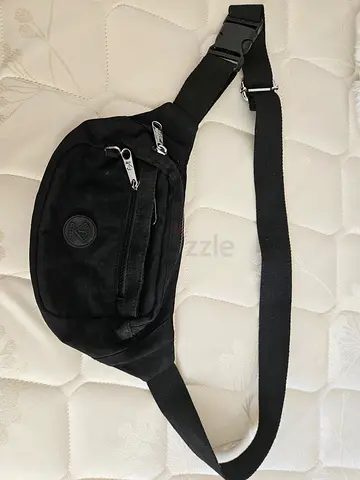 Black Suede Waist Bag / Pack with Adjustable Strap
