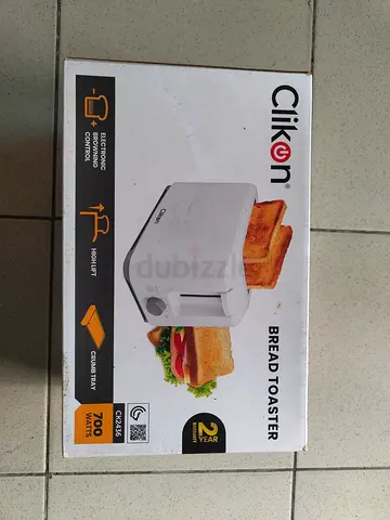 Clikon Bread Toaster - 700W, 2-Slice (White) - Gently Used in Box