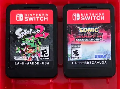 Nintendo Switch Game Cartridges — Splatoon 2 & Sonic Forces/Generations