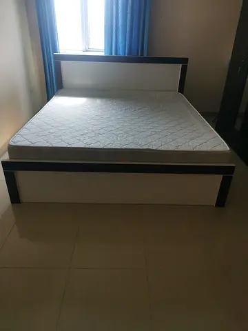 Queen size bed frame with mattress - good condition