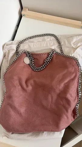 Pink Suede-Look Chain Strap Tote Bag (Pre-owned)