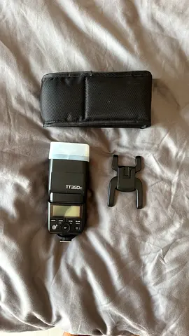 Godox TT350F Speedlite with Case and Stand - Good Working Condition