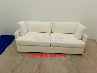 Crate and Barrel white sofa
