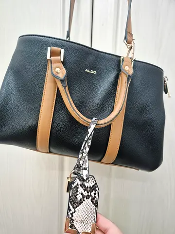 ALDO black & tan structured shoulder bag - good condition
