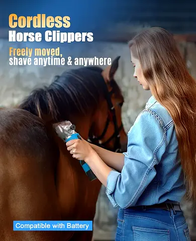 oneisall Professional Horse Clippers 2601 Cordless Horse Grooming Clippers with 2 Batteries,Detachab