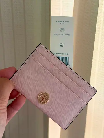 Tory Burch Robinson Card Case in Shell Pink