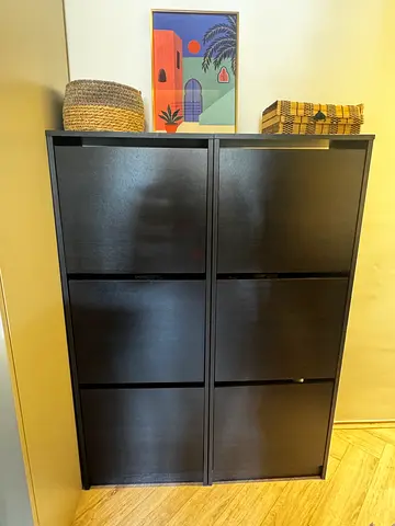 IKEA BISSA 3 x Shoe Cabinet with 3 compartments - 49 x 28 x 135