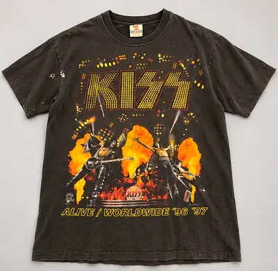 Vintage KISS Alive Worldwide 1996–1997 Tour T-Shirt – Double-Sided Graphic Tee