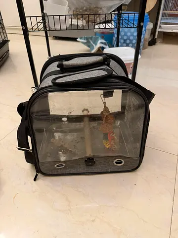 Portable soft-sided pet carrier with clear front window — good condition