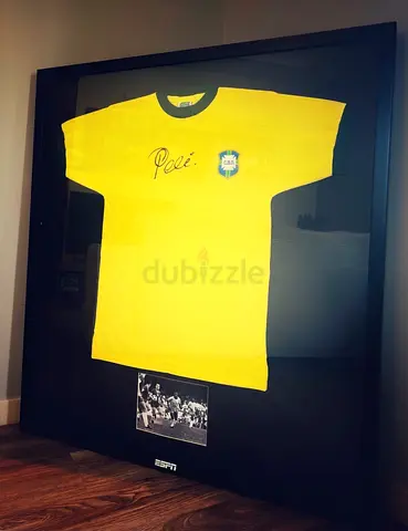 Framed Signed Pelé Brazil Jersey with Display Photo