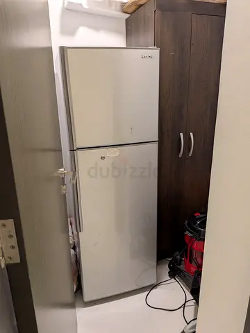 Silver top-freezer refrigerator - used, perfect working condition