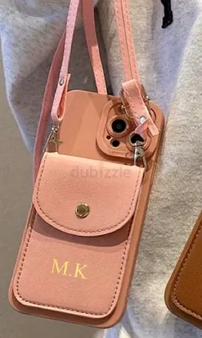 Iphone 15 Light Pink Crossbody Phone Bag with Card Pocket — Personalized M.K.