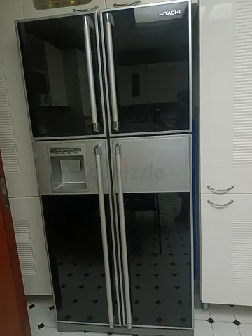 Hitachi 4-Door Refrigerator - Black Glass Finish ( excellent Condition) 👌