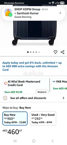 Hard-shell 4-wheel Cabin Luggage / Carry-on Suitcase - Dark Blue.