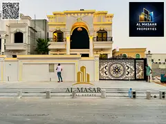 Classic-style villa in Al Muwaihat, featuring two floors and a roof terrace; 5,000 sq. ft. area; fre