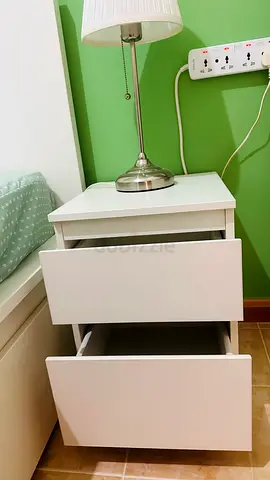 IKEA White 2-Drawer Bedside Nightstand