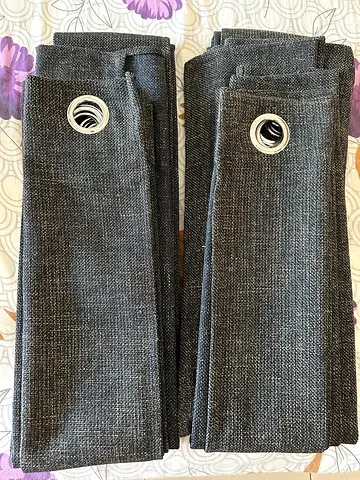 Dark grey textured curtain panels - unused, perfect condition (pair)