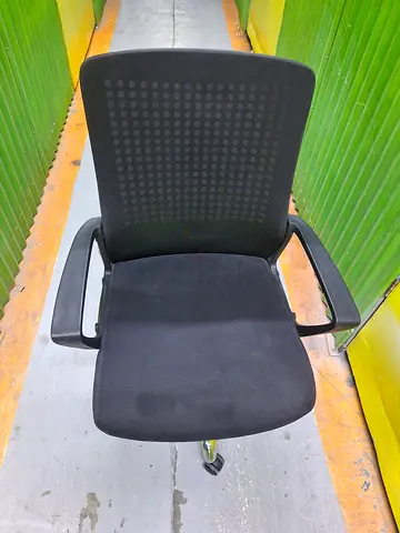Black Office Task Chair with Armrests - Good Condition