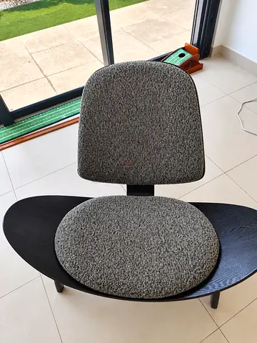 Moving Sale | Black Accent Chair with Grey Cushions