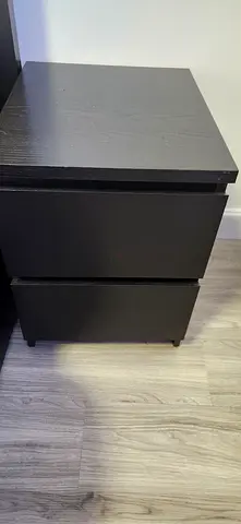 2 Ikea Malm nightstands,black