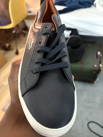 Lacoste black men's casual sneakers, lightly used, size unknown