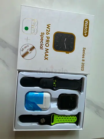 W26 Pro Max Series 8 (2023) Smartwatch with Extra Straps and Wireless Earbuds