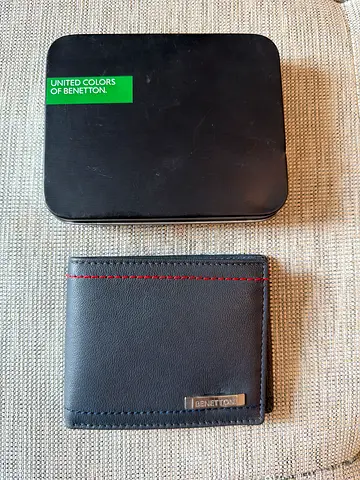 Genuine Benetton Leather Men's Wallet with Original Box