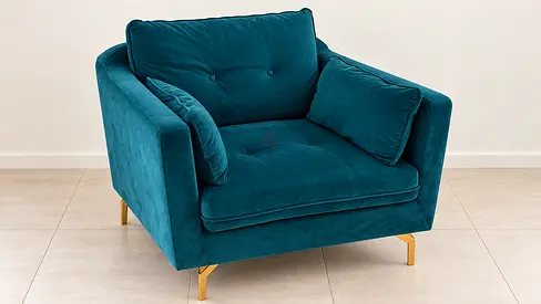 🔥 MOVING SALE! Premium Teal Velvet Armchair — ONLY 200 AED!