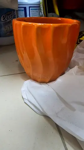 Ceramic pot with potting soil