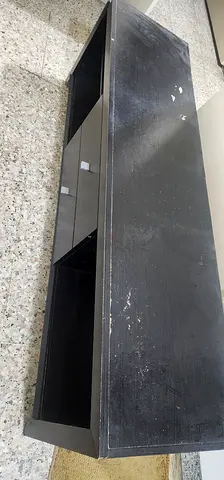 Used low black Strong and sturdy TV cabinet / entertainment unit with drawers
