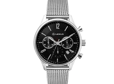 Lexus Chronograph Men's Watch with Mesh Strap - Black Dial