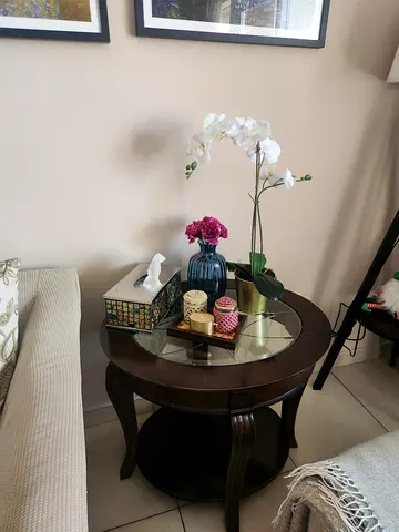 Wooden coffee table and 2 end tables set