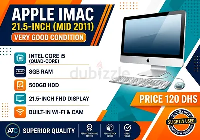 Apple iMac 21.5-inch (Mid 2011) — Core i5, 8GB RAM, 500GB HDD — Good Condition