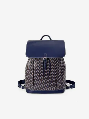 Goyard patterned designer-style leather backpack - compact daily bag