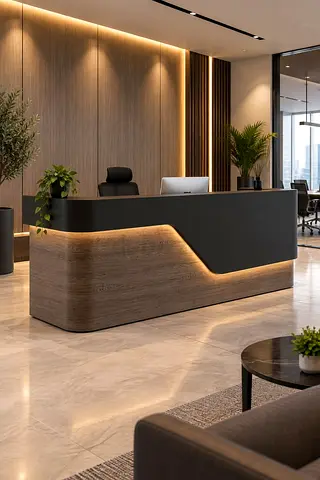 Luxury Reception Desk Design For Office | Reception Desk Design UAE