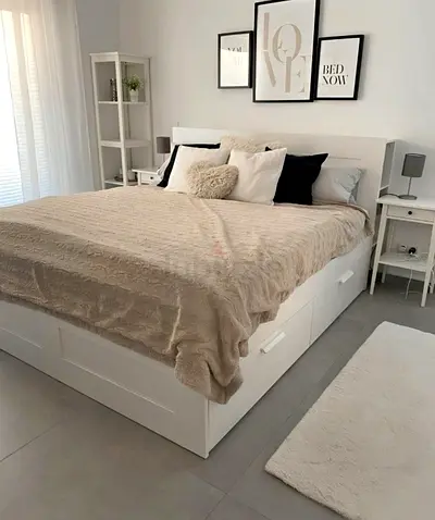 IKEA Brimmness Queen Size Storage Bed Frame with IKEA brand mattress for sale in good condition ………