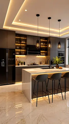 Luxury villa, apartment kitchen cabinet renovation and interior design