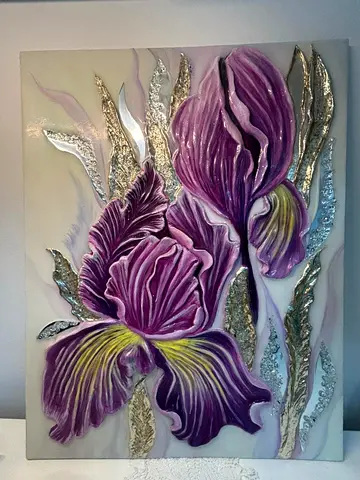 Handmade flower sculpture painting