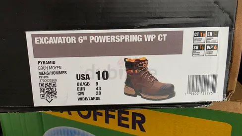 Used Men's Excavator 6" Powerspring WP Work Boots - Size US 10