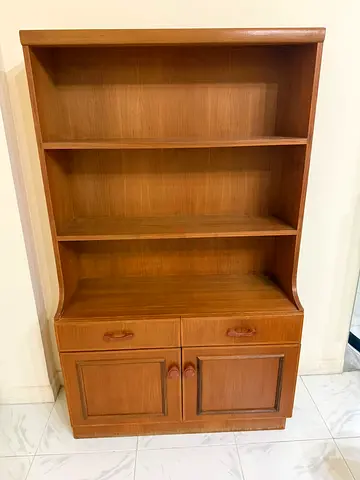 Wooden Bookcase / Display Shelf with Lower Cabinet - Good Condition