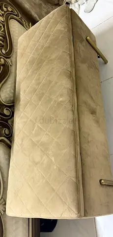 Beige Upholstered Bench / Ottoman with storage - Good Condition