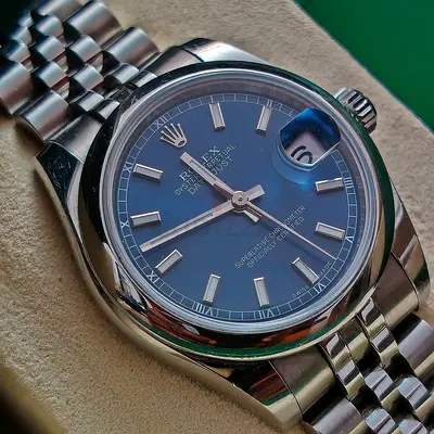 Rolex Datejust 31mm. 2018 FULL SET. Blue stick dial. Like new watch.
