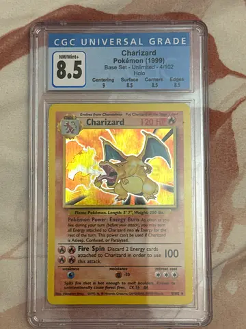 Charizard (1999) base set - unlimited - 4/102 holo