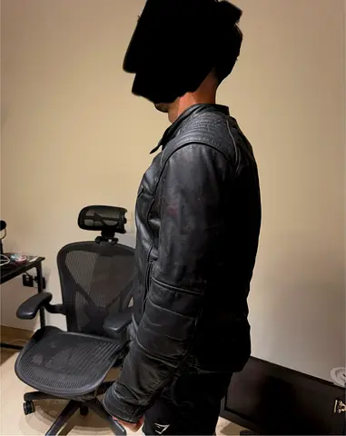 Men's Ducati Black Leather Biker Jacket - Good Condition, Size M