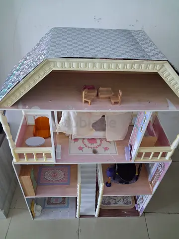 Height is 120 cms ....Doll house is 3-Storey Dollhouse with Furniture - Good Used Condition